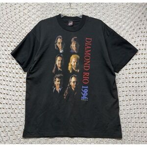Vintage Single Stitch 1994 Diamond Rio T-shirt Size XL Black Best Usa Made